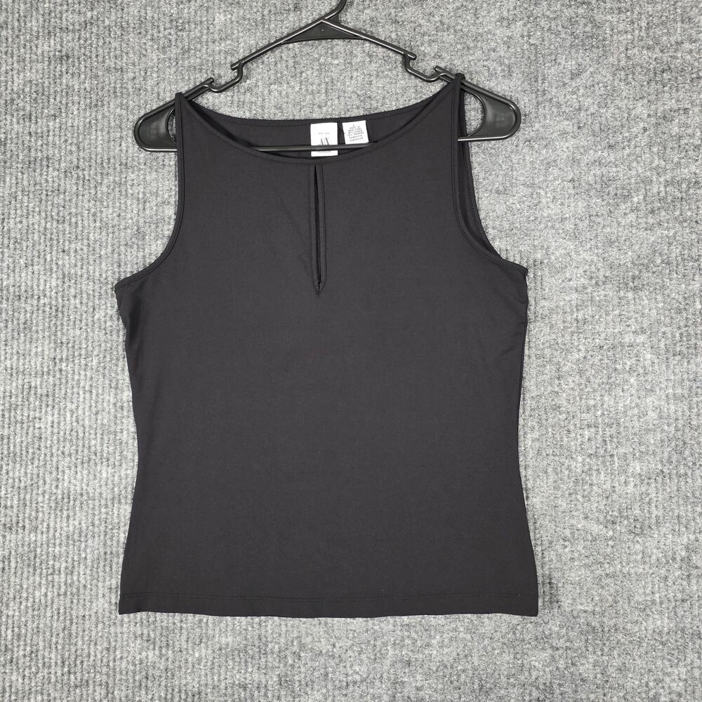 Armani Exchange A|X Black Sleeveless Tank Top Women’s Large Keyhole Neck Stretch